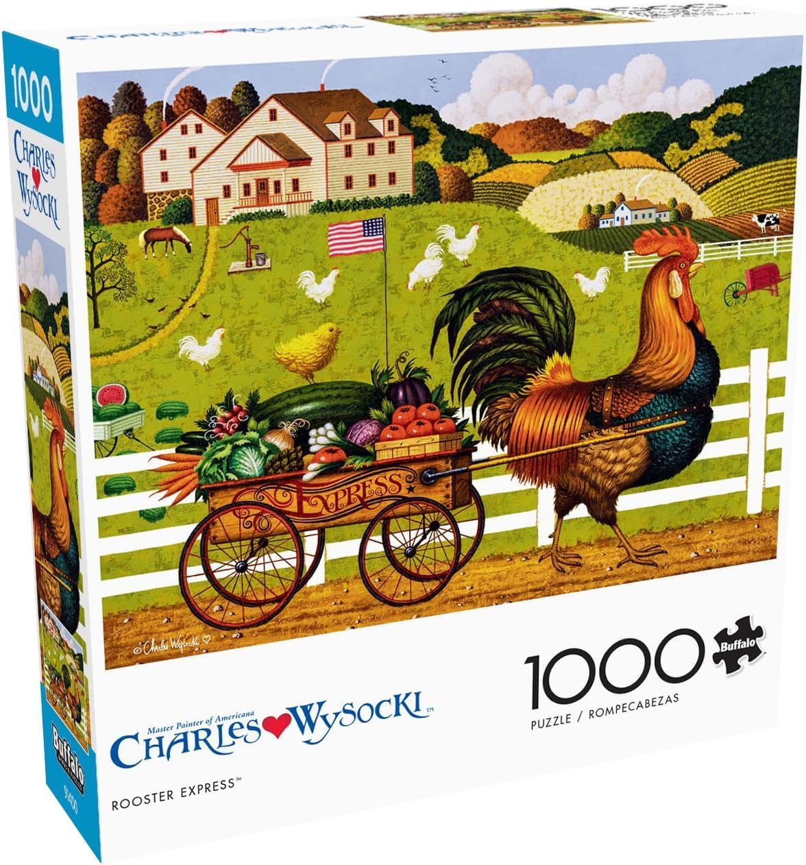 Buffalo Games - Charles Wysocki - Rooster Express - 1000 Piece Jigsaw Puzzle For Adults -Challenging Puzzle Perfect for Game Nights - Finished Size is 26.75 x 19.75