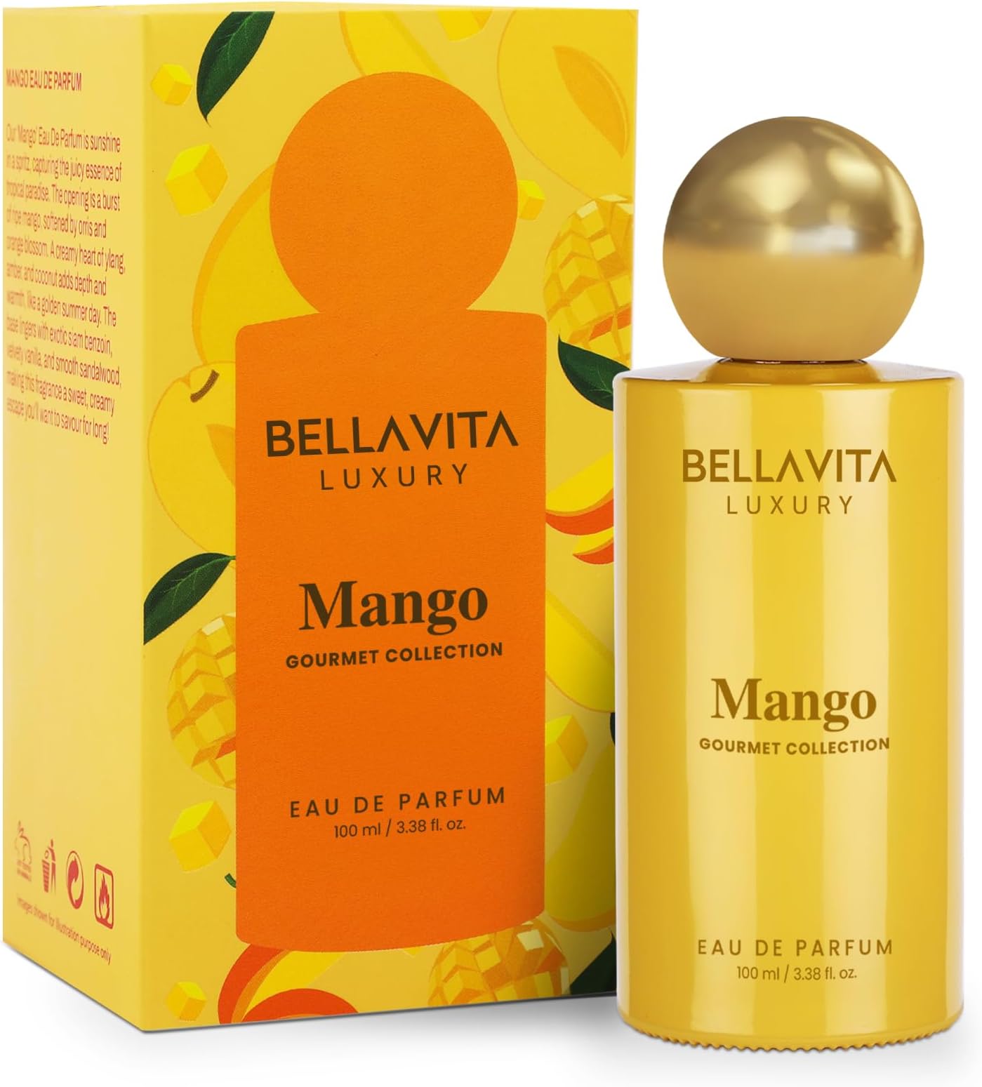 Luxury Mango Eau de Parfum | 100 ml (3.4 fl.oz.) | Perfume for Men and Women | Gourmet, Mango, Ylang, and Siam Benzoin Notes | Long Lasting Unisex Fragrance