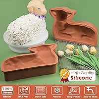 Vista 3 de Kamehame Molde para pastel de cordero, moldes de silicona 3D de cordero para hornear, molde de cordero de primavera para hornear Pascua