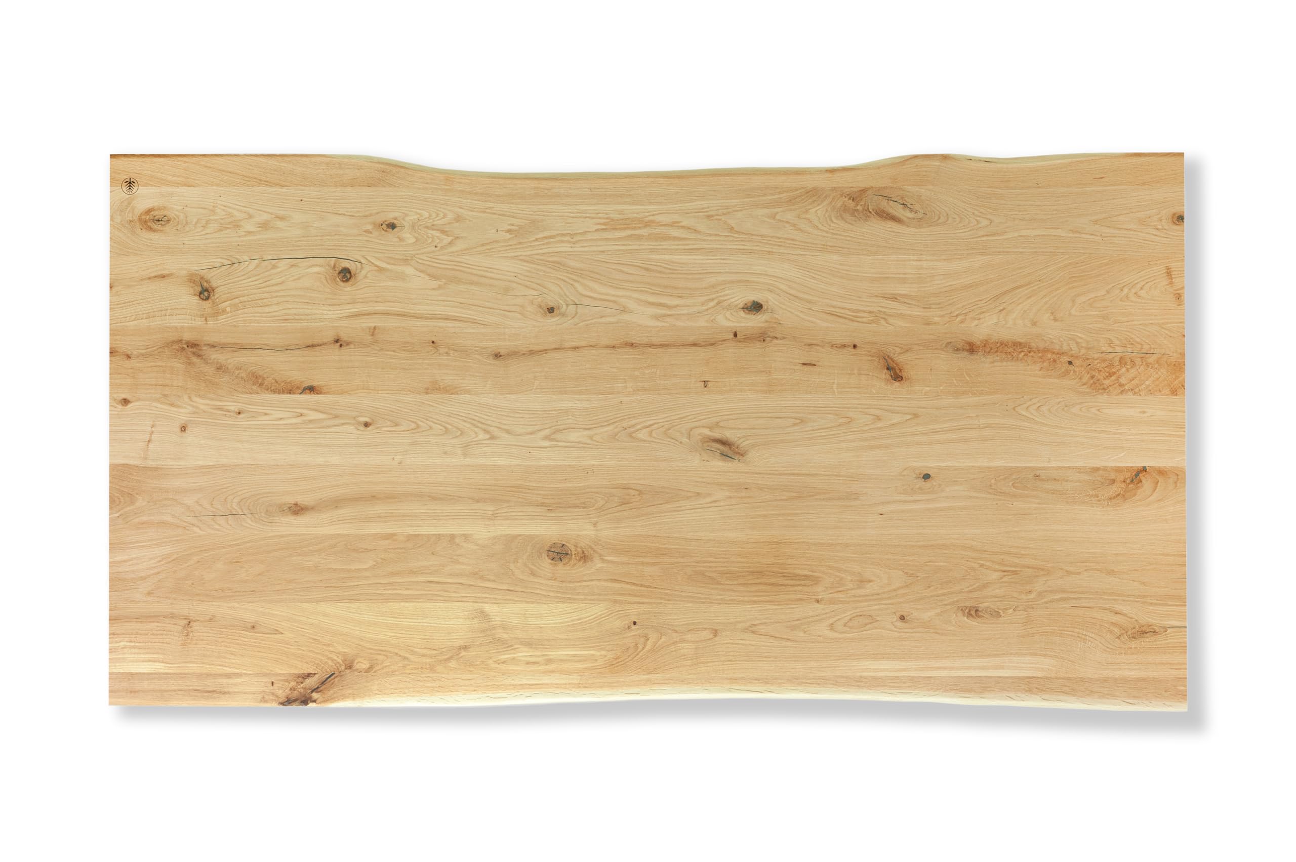 Tischplatte Schreibtischplatte 140 x 80 cm - 100% Massivholz Eiche rustikal - original Baumkante - Naturbelassen