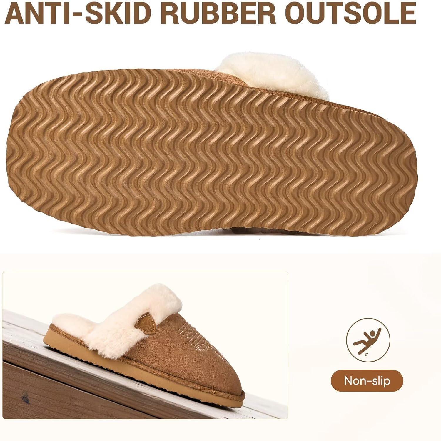 LBF Fuzzy Western Slippers for Women Comfy Winter Fluffy House Cowgirl Boot Slippers with Memory Foam Indoor Outdoor Square Toe