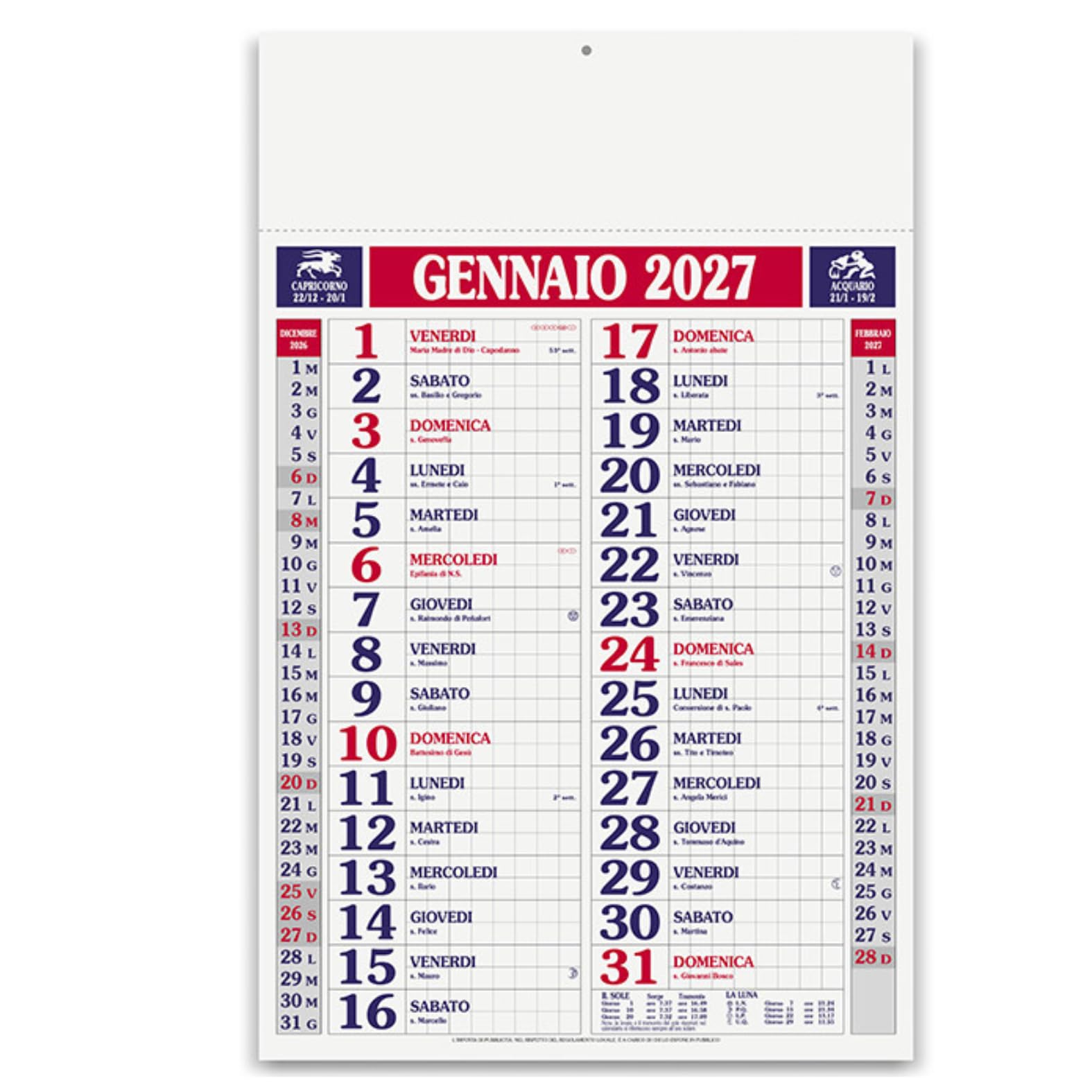 Calendari Personalizzati 2027 in Stock da 100 Pezzi Olandesi Grandi da Muro Notes sul Retro per Gadget Pubblicitari di Fine Anno e come Omaggio per i Clienti o Regali Aziendali | PA610