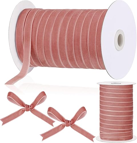 Chuangdi - Cinta de terciopelo vintage de Navidad - Carrete de una sola cara, terciopelo satinado para decoración de coronas navideñas y envoltura