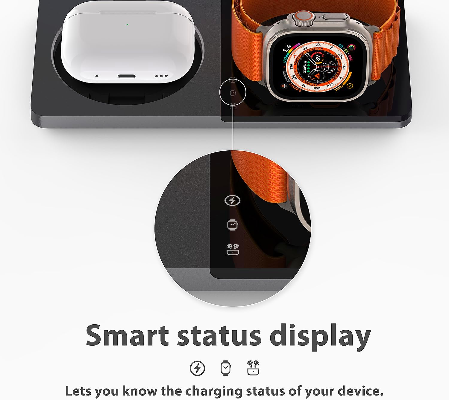 3 in 1 Charging Station for Apple Devices: Mag-Safe Charger Stand Fast Charging, Wireless Charger for iPhone 17 Air 16 15 14 13 12 Series, Apple Watch Series 1-9/Ultra, AirPods Pro (Black)