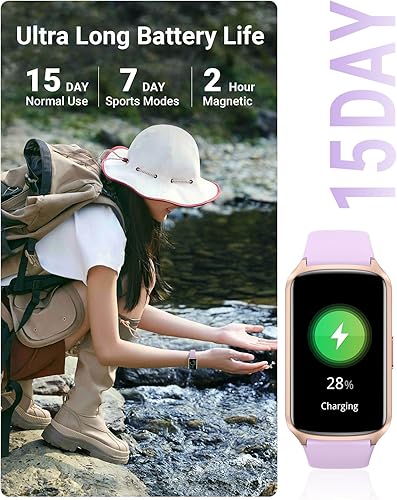 Miniatura 5 de Rastreador de fitness con frecuencia cardíaca 247, oxígeno en sangre, presión arterial, rastreador de sueño, rastreador de actividad impermeable