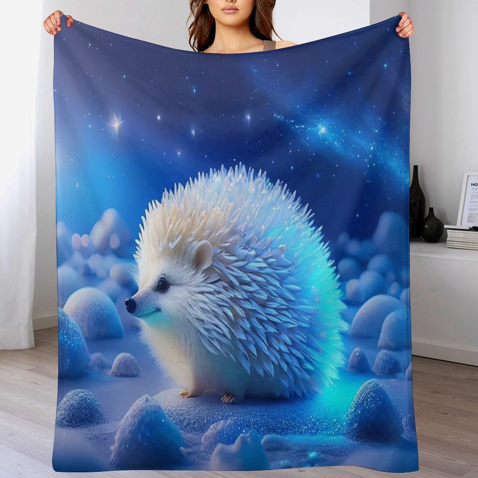 Couverture canapé hérisson en flanelle douce et chaude pour maison et voyage 180x200cm