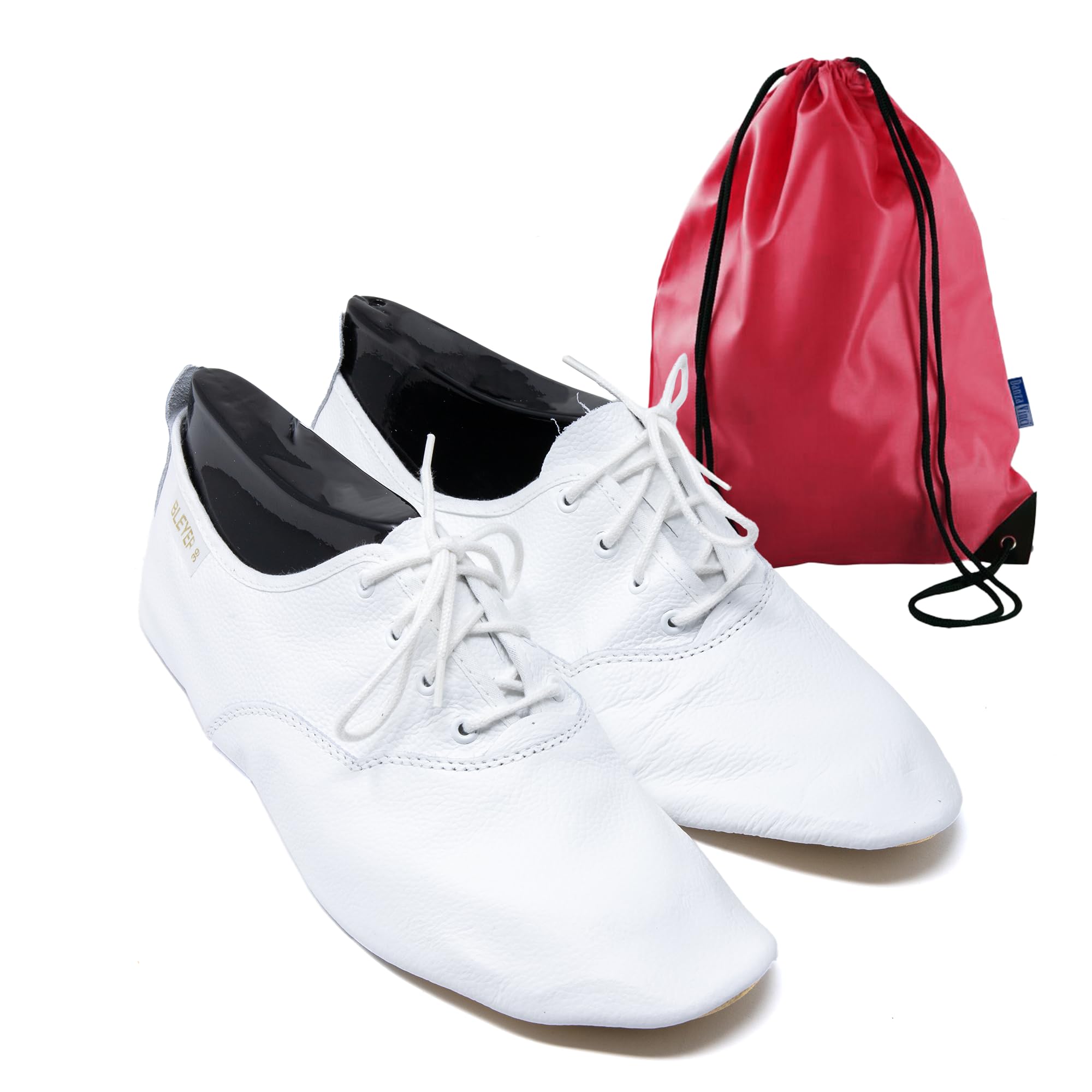 Bundle Bleyer Gymnastikschuhe 7641 Super-Gym-Med mit Schuhbeutel, Tanzschuhe aus weichem Nappaleder für Kinder und Erwachsene, Tanzsportschuhe rutschfest