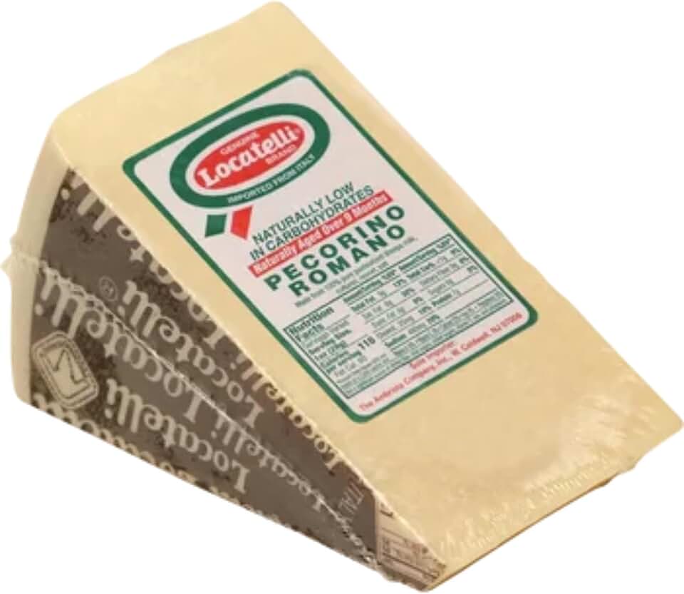 Locatelli Pecorino Romano Cheese, Approximately 3 Lbs Wedge | Imported from Italy | Aged 9 Months | 100% Sheep’s Milk | Authentic Italian Flavor