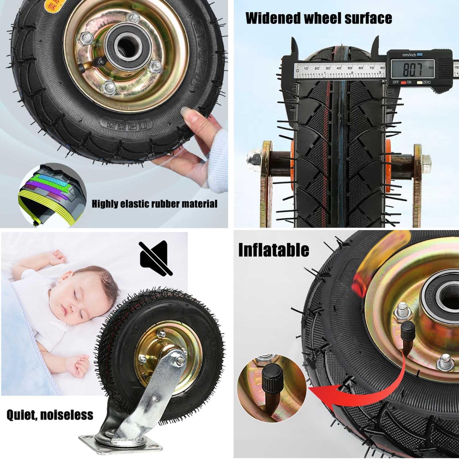 WORDFUN Conjunto De 4 Ruedas Industriales Resistentes, Ruedas De Transporte, Ruedas para Muebles, Doble Rodamiento, Ruedas De Carretilla, No Daña El Suelo, Resistente Al Desgaste, con Tornillos