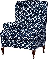 Vista 1 de Eco-Ancheng Funda para silla Wingback, 2 piezas, respaldo de ala, fundas de elastano para sillón con respaldo de ala, fundas para sillón con parte