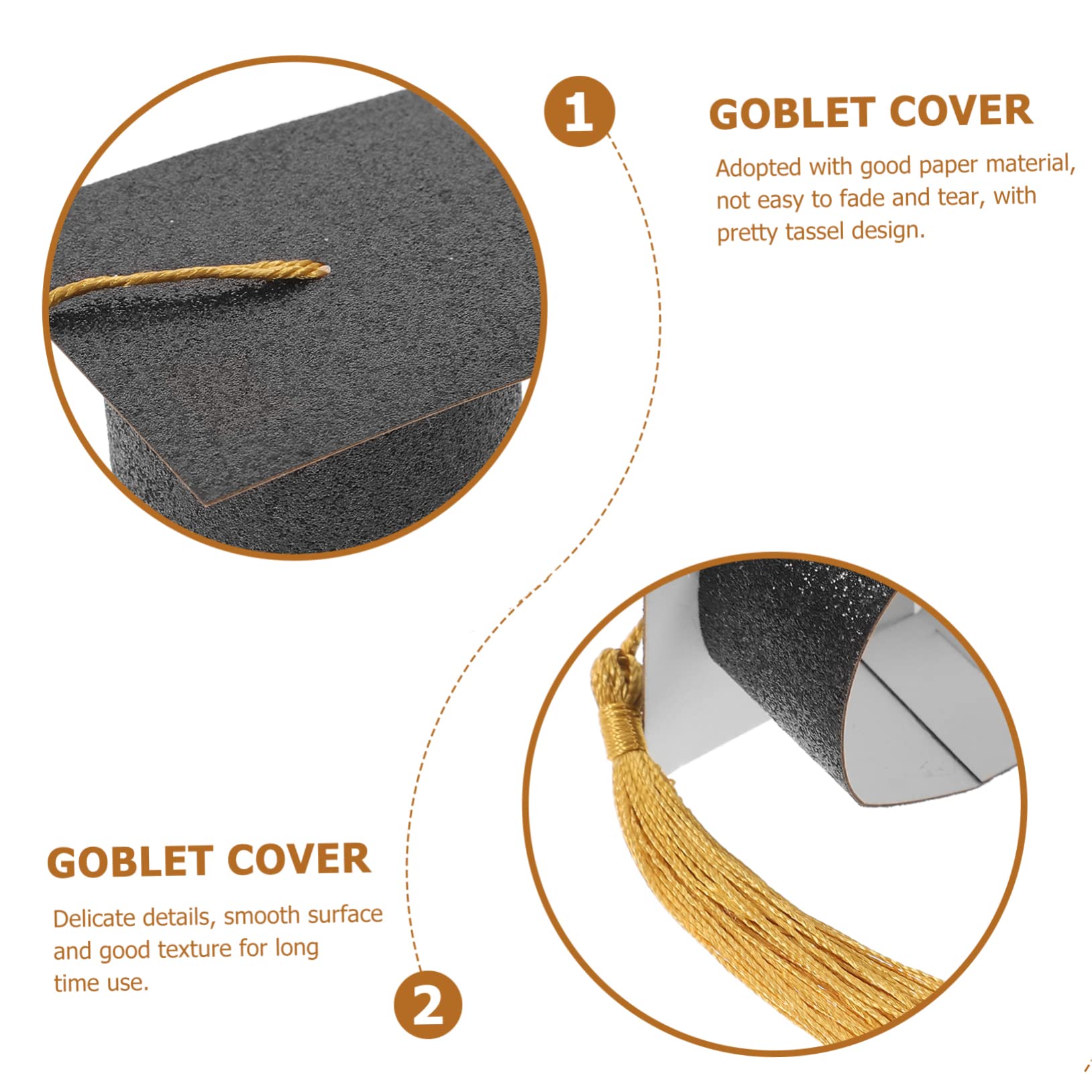 5sets Graduation Cap Mini Dekorative Hüte Für Getränke Wein Kelche 10 Stücke * 5