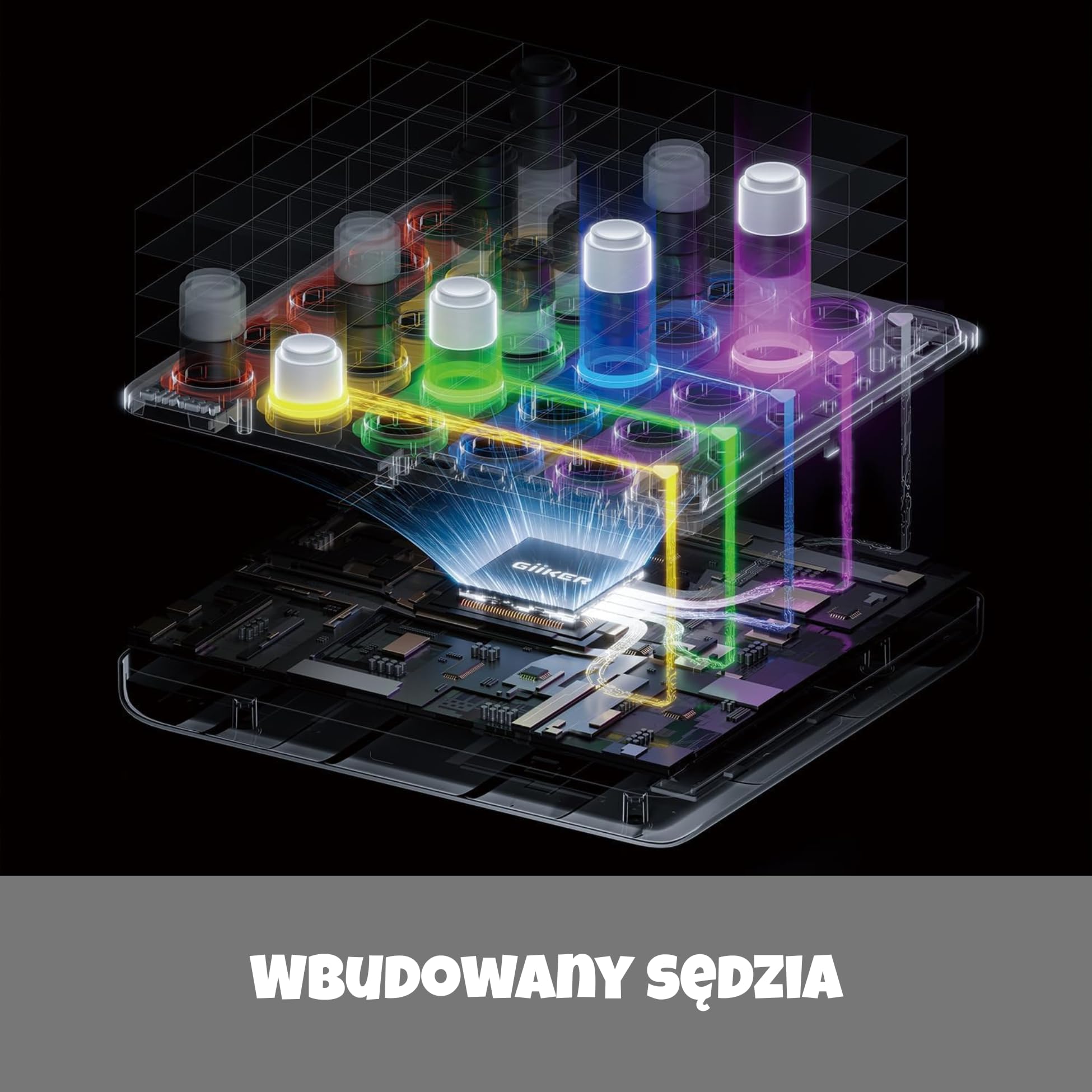 Giiker Smart Four, gra 3D AI Four in a Row, strategiczne gry planszowe z wbudowanym arbitrem dla 1-2 graczy, gry podróżne dla dzieci i rodzin, prezenty na święta