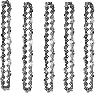 4/6/8 Inch Chains and Guide Bar Mini Steel Electric Saw Blade Power Tool Accessory Replacement Wood Cutting(5pc 4inch Chain)