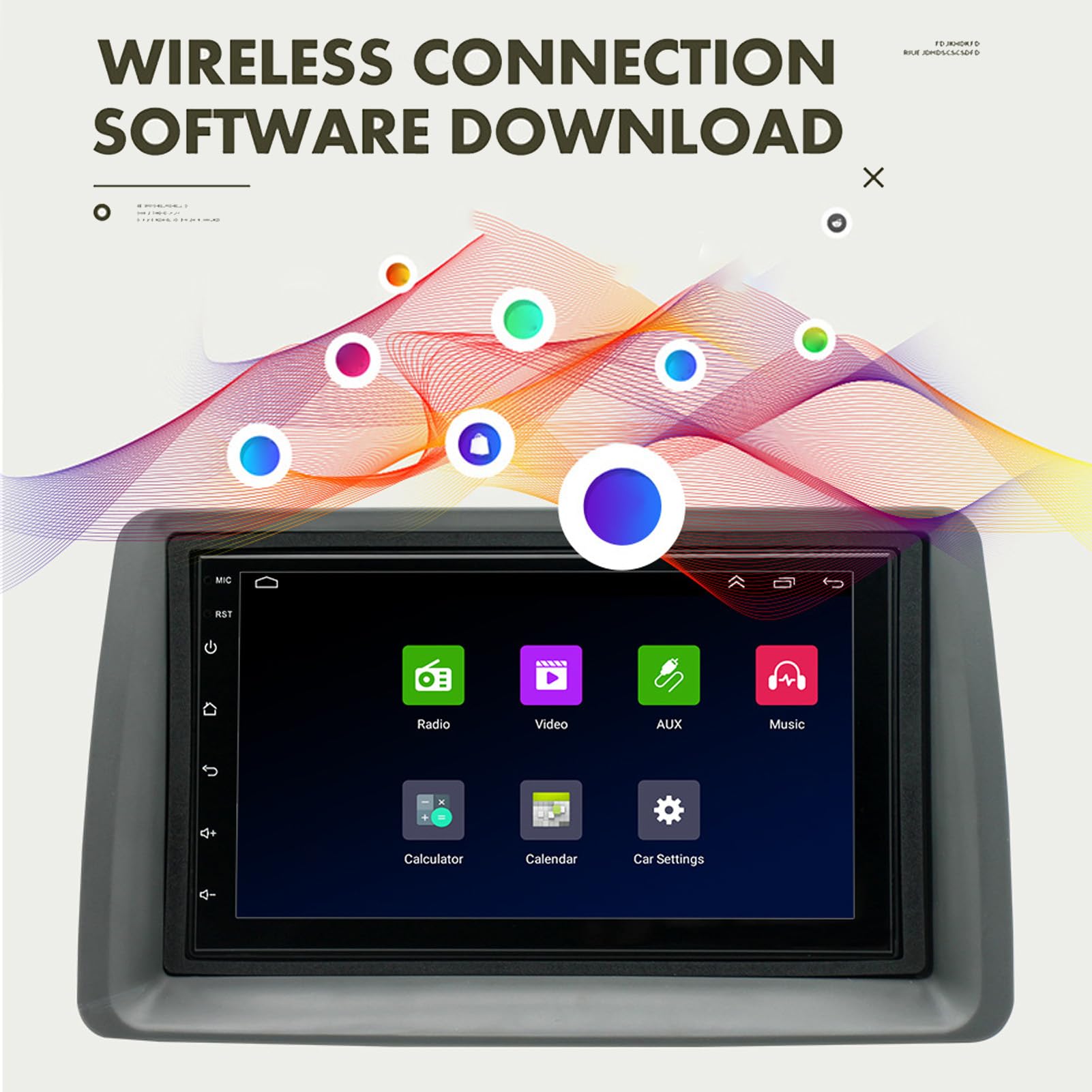 Kit Autoradio Panda 7 Pollici per Autoradio Touch Screen 7 Pollici Wifi Navigazione Touch Screen con Carplay per Android 12 Sostitutivo per Panda Dal 2003 Al 2012