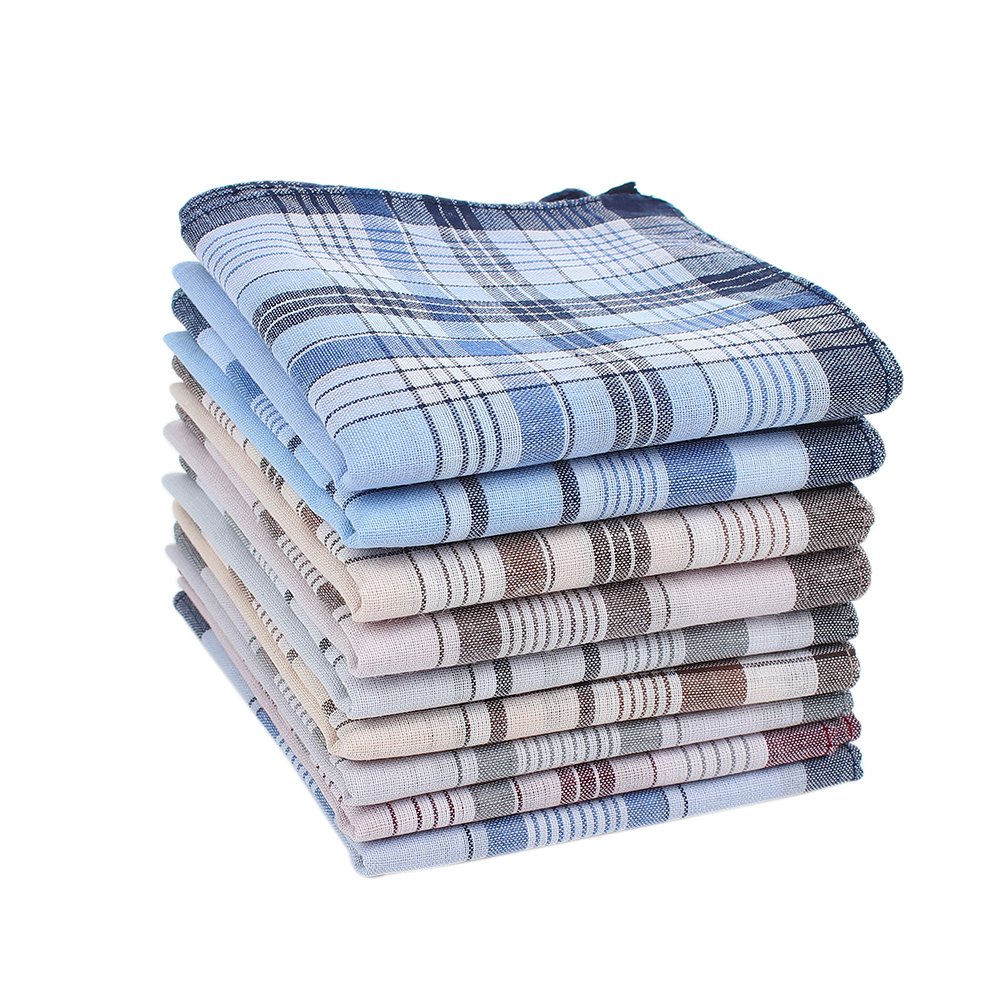 volumoon Fazzoletti Uomo, 10 pezzi Fazzoletti in Tessuto da Uomo 100% Cotone, 3 Colori Grandi