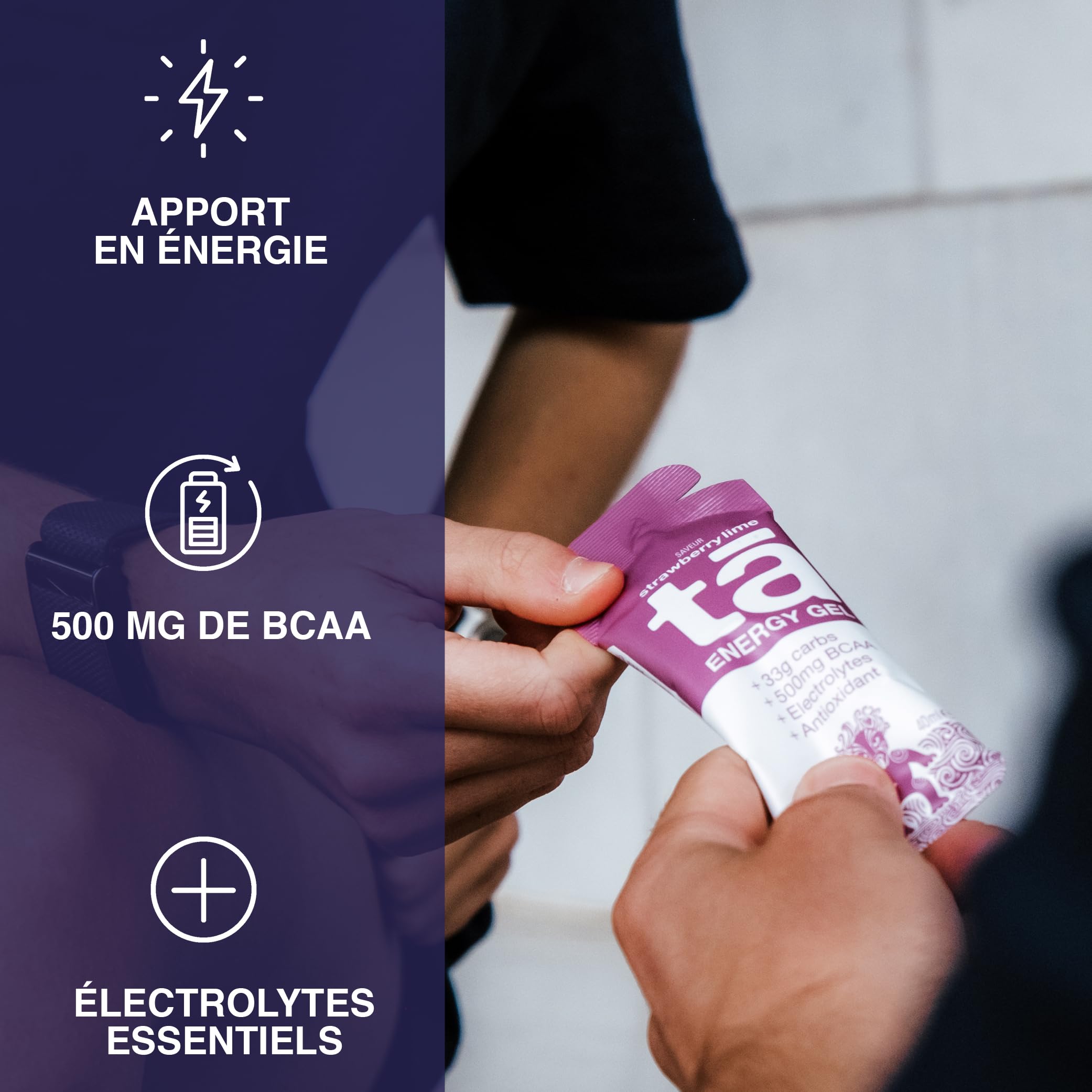 TA ENERGY - Pack x12 - Energy Gel - Energie - Sodium - BCAA - Antioxydants - Idéal pendant les activités sportives 133Kcal