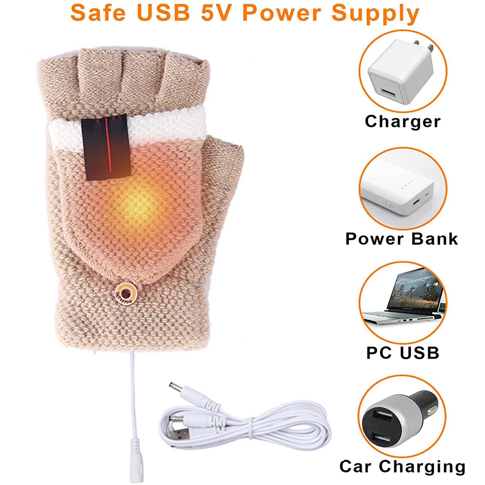 BERTSCHAT® Lederen Dames Verwarmde Handschoenen | USB | Schapenleer