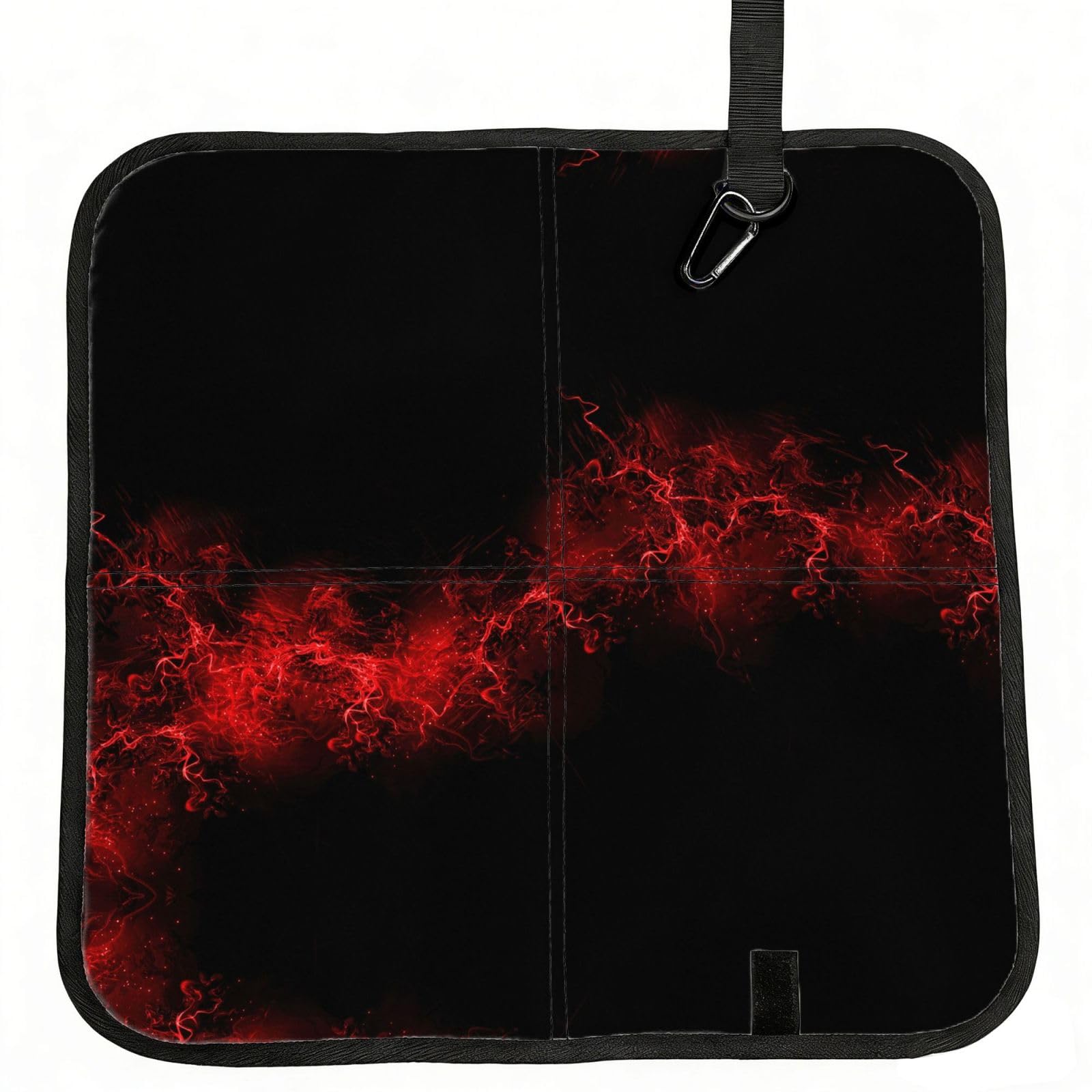 DEXNEL Explosion Burst Red Black Print Foldable Seat Cushion Portable Stadium Pad Waterproof Outdoor Camping Mat 15.8 X 15.8 Inches