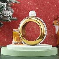 Vista 16 de 4 Set 3.5 oz Creative Bracelet Flask 304 Stainless Steel Bangle Flasks AB Crystal Flasks for Women with Rhinestones Lid Bangle Bracelet Flask Funnel