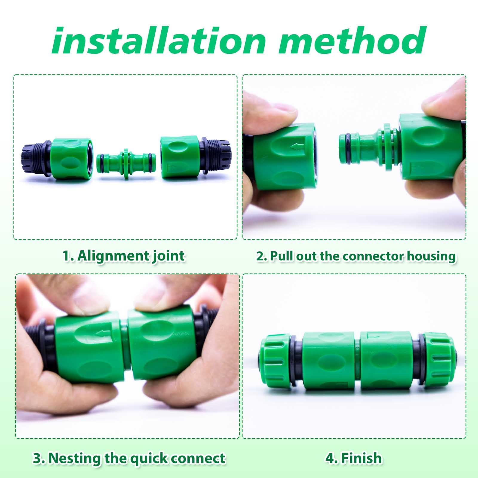 Miyobing 12 Pezzi Connettori per Tubi da Giardino Raccordi per Tubo da Giardino in Plastica da 1/2 e 3/4 Tubo Flessibile Raccordi Rapidi per