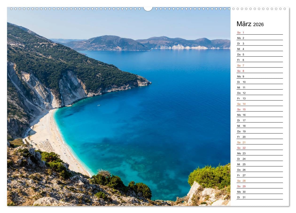 Griechische Inseln im Ionischen Meer (hochwertiger Premium Wandkalender 2026 DIN A2 quer), Kunstdruck in Hochglanz: Von Korfu bis Kefalonia, griechische Inseln entdecken (CALVENDO Natur)