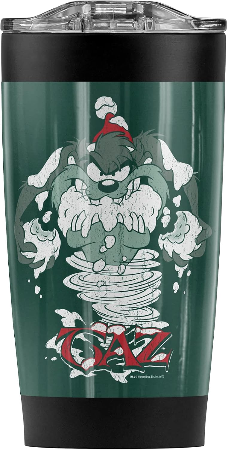 Logovision Looney Tunes Tazmanian Devil Stainless Steel Tumbler 20 oz Coffee Travel Mug/Cup, Vacuum Insulated & Double Wall with Leakproof Sliding Lid | Great for Hot Drinks and Cold Beverages