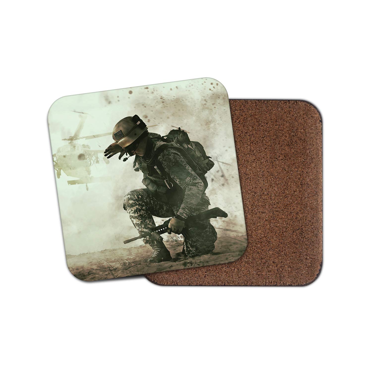 1 x Battlefield Soldier Coaster - War Helicopter Army Pilot #15864