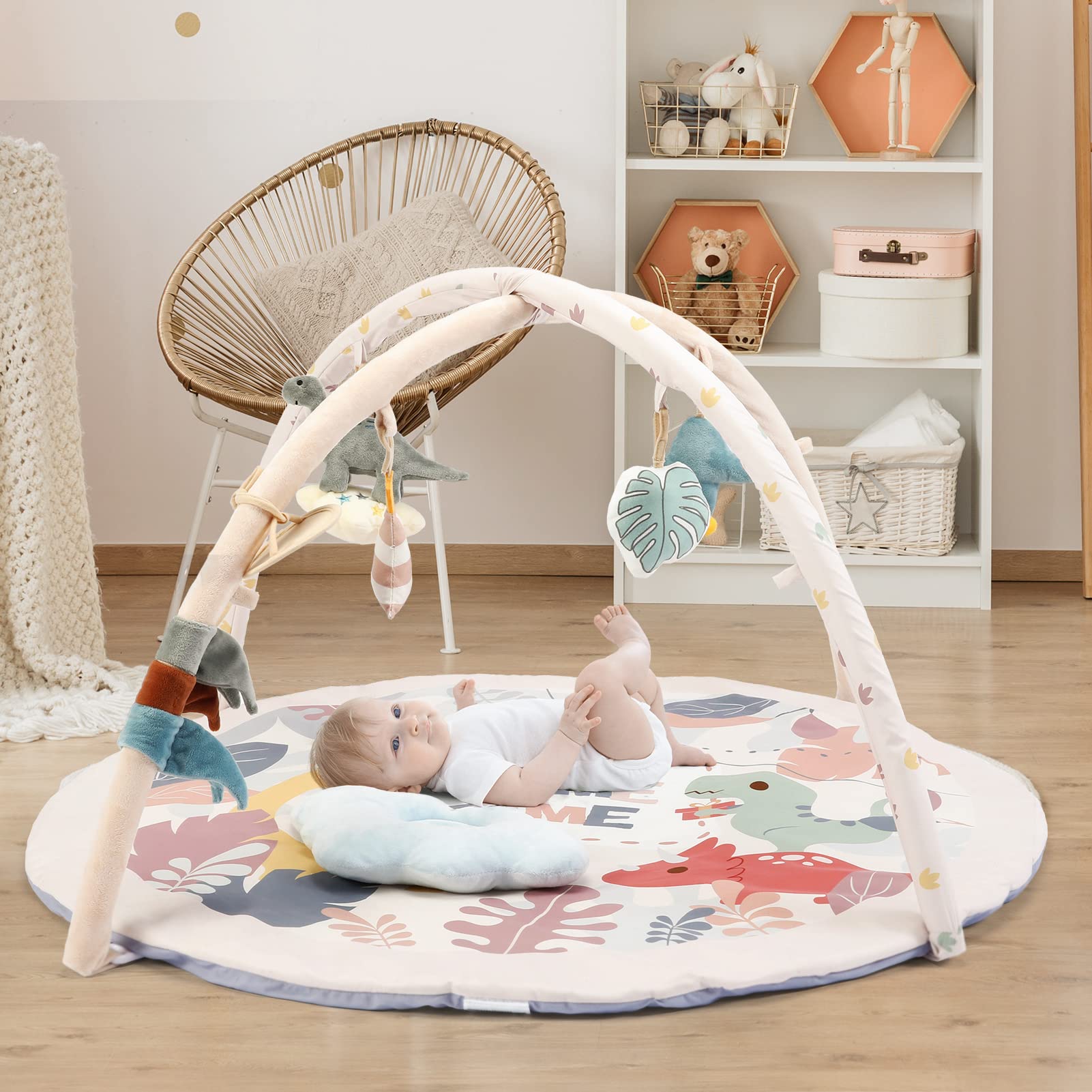 Tcbunny Baby Gym Play Mat Dinosaur Design For Newborn Visual
