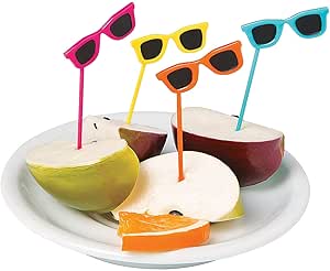 Fun Express - Sunglasses Plastic Picks (72pc) - Party Supplies - Serveware &amp; Barware - Picks &amp; Stirrers &amp; Parasols - 72 Pieces