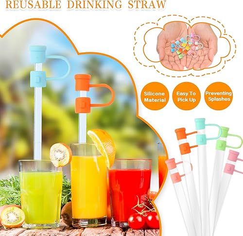 Miniatura 3 de 50 fundas de silicona para popotes, fundas reutilizables de 0.315 pulgadas, tapas de pajita, tapas de paja a prueba de polvo, accesorios para tapas