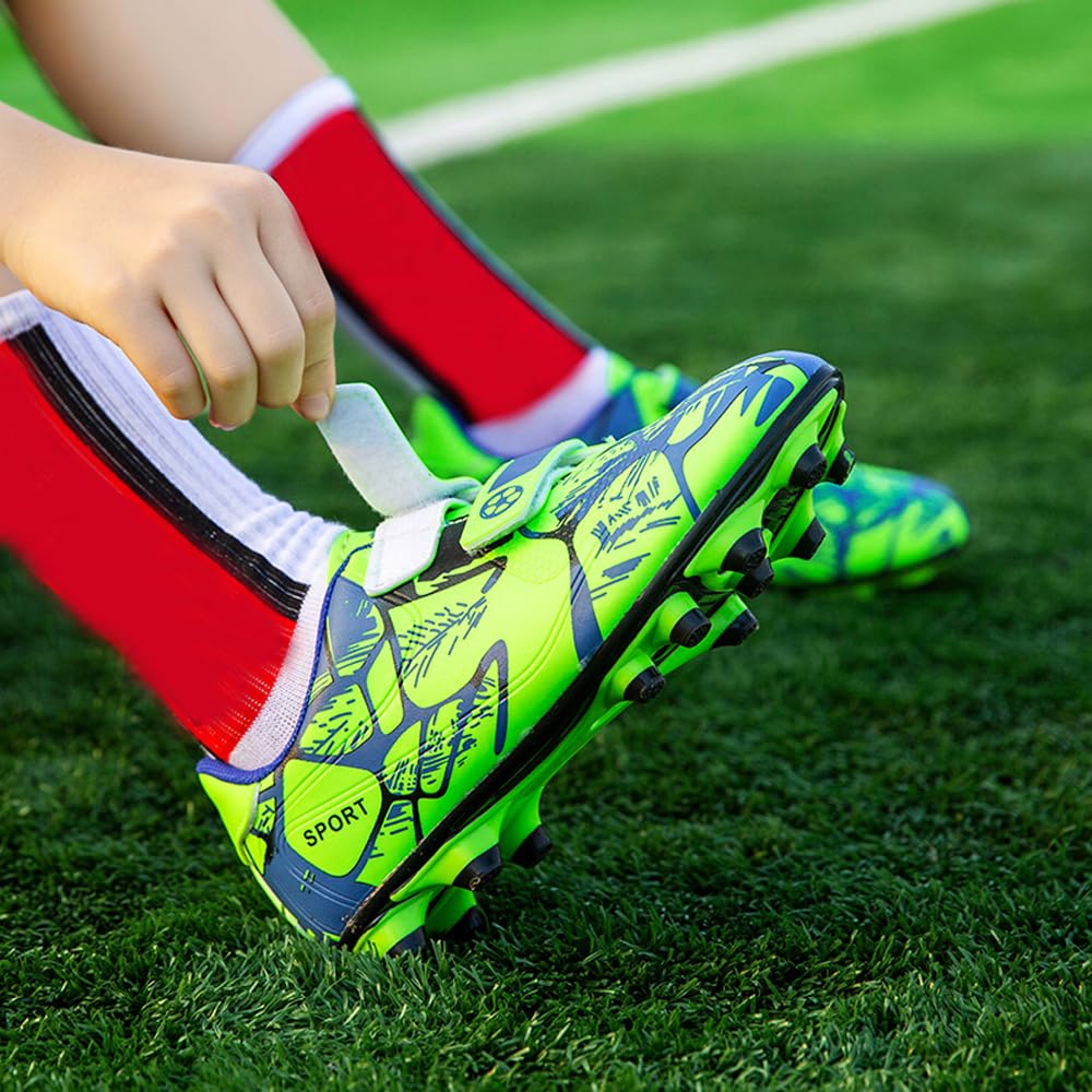 Zapatos de Fútbol Niño Botas de Fútbol Zapatillas de Entrenamiento Tacos de Fútbol Deportivas para Exteriores Antideslizante Unisex 28-37 EU