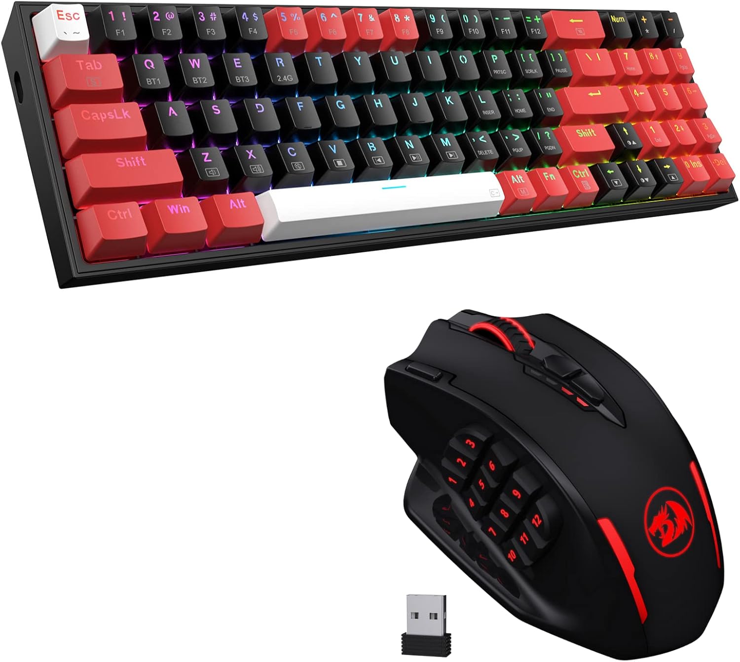 Redragon K628 PRO 60% Keyboard M913 Gaming Mouse Bundle