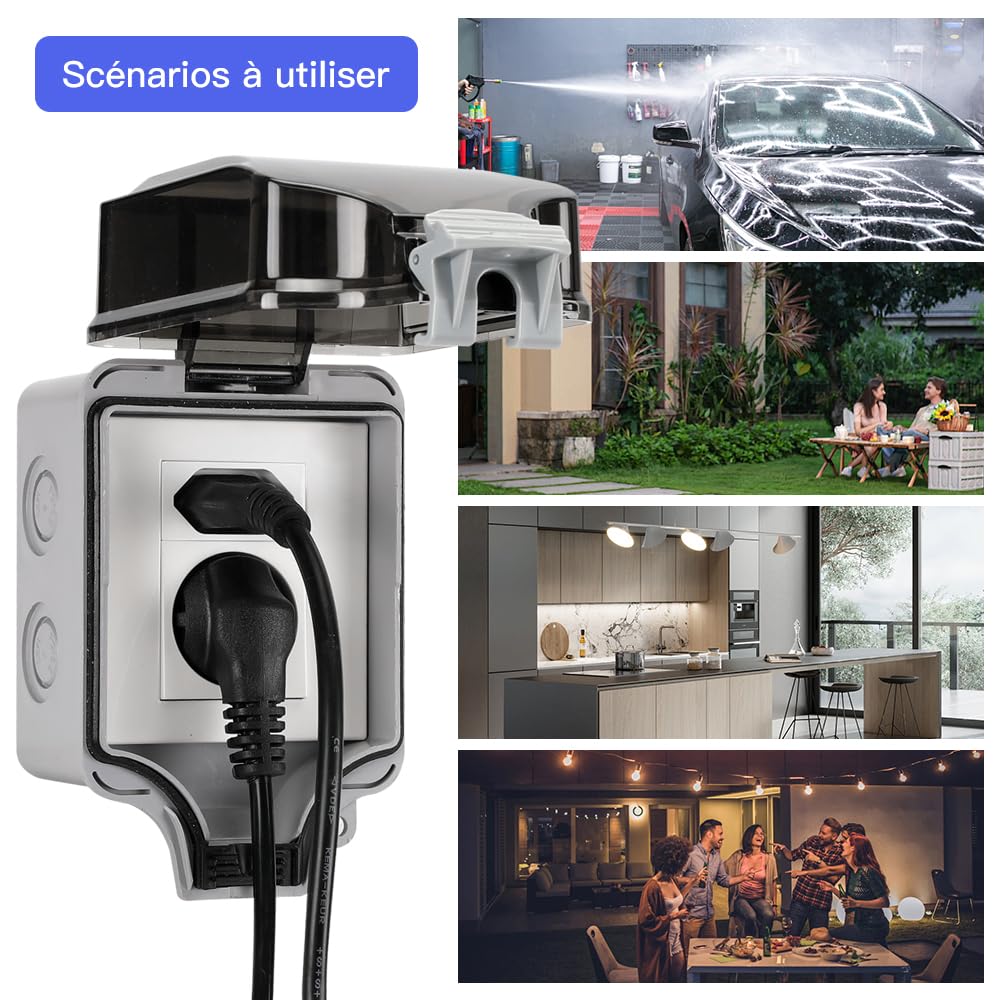 Doppelstecker Für Steckdose Außensteckdose Aufputz Wandsteckdose Mit USB Stecker Für Außenbereich Steckdose Wasserdicht IP66 Funksteckdosen Mit Fernbedienung