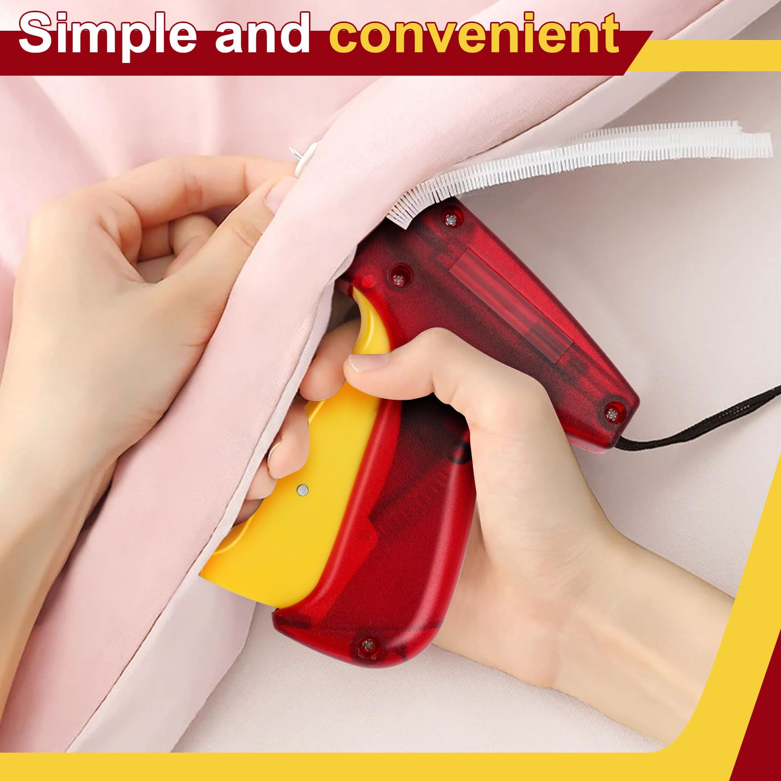 Stitch Gun, Tagging Gun For Clothing, Stitch Gun For Clothes, Micro Stitchy Quick Clothing Fixer With 2000 Micro Fasteners Black & White, 2 Replacement Needle, 1 Bag, Mini Stitch Gun (Stitch Gun - View #2