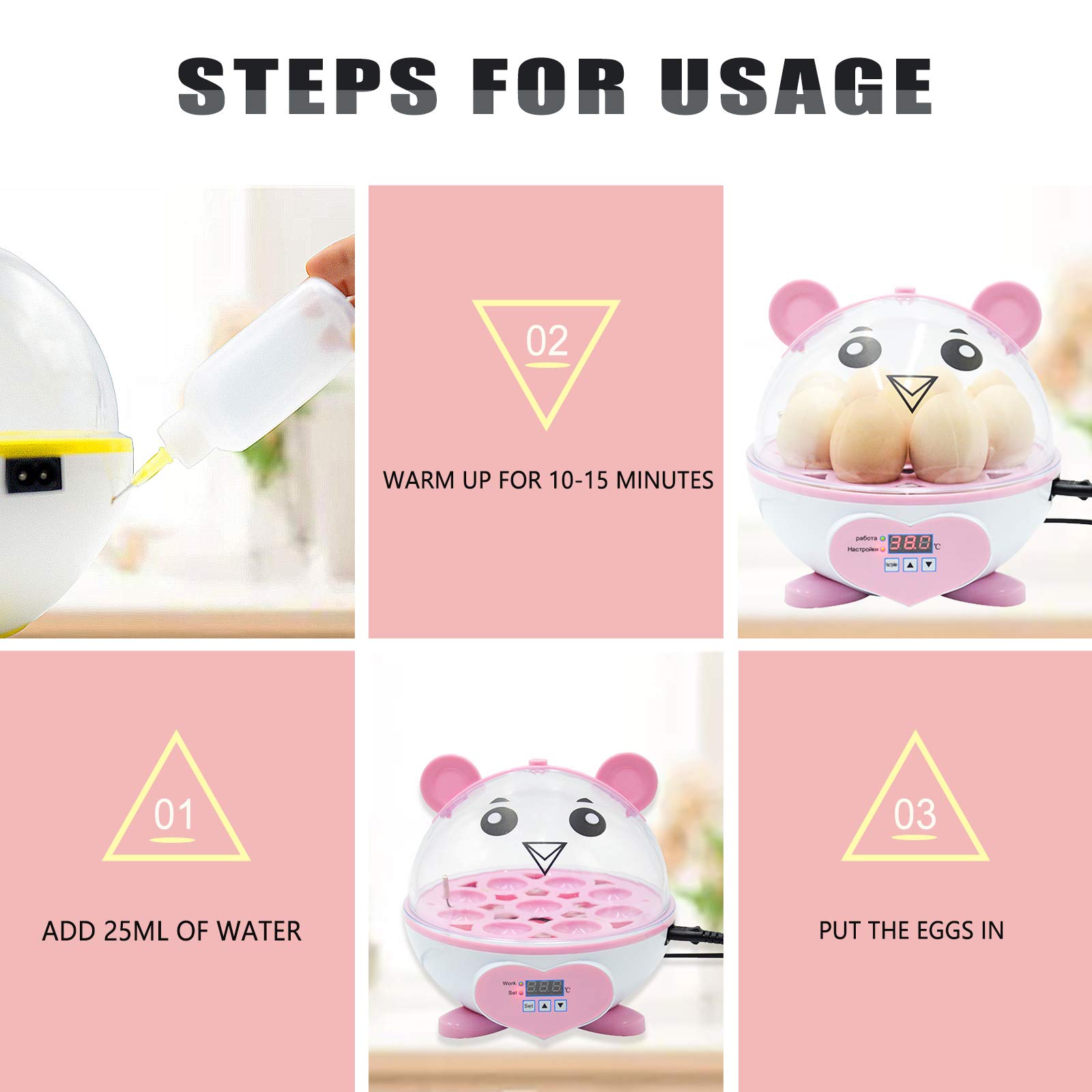Mini incubatrice per uova da 9 uova, incubatrice per incubatrice con controllo automatico della temperatura, attrezzatura da cova domestica per polli/anatre/quaglie/pollame/pappagalli…