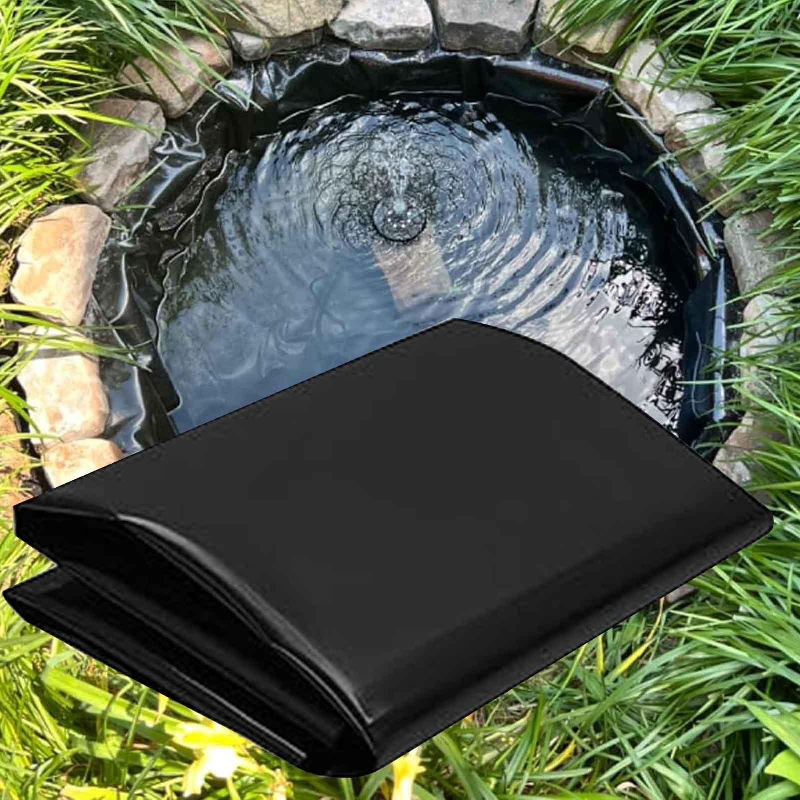 Membrane de bassin flexible noire imperméable pour grand bassin de jardin 4x12m et 5x5m