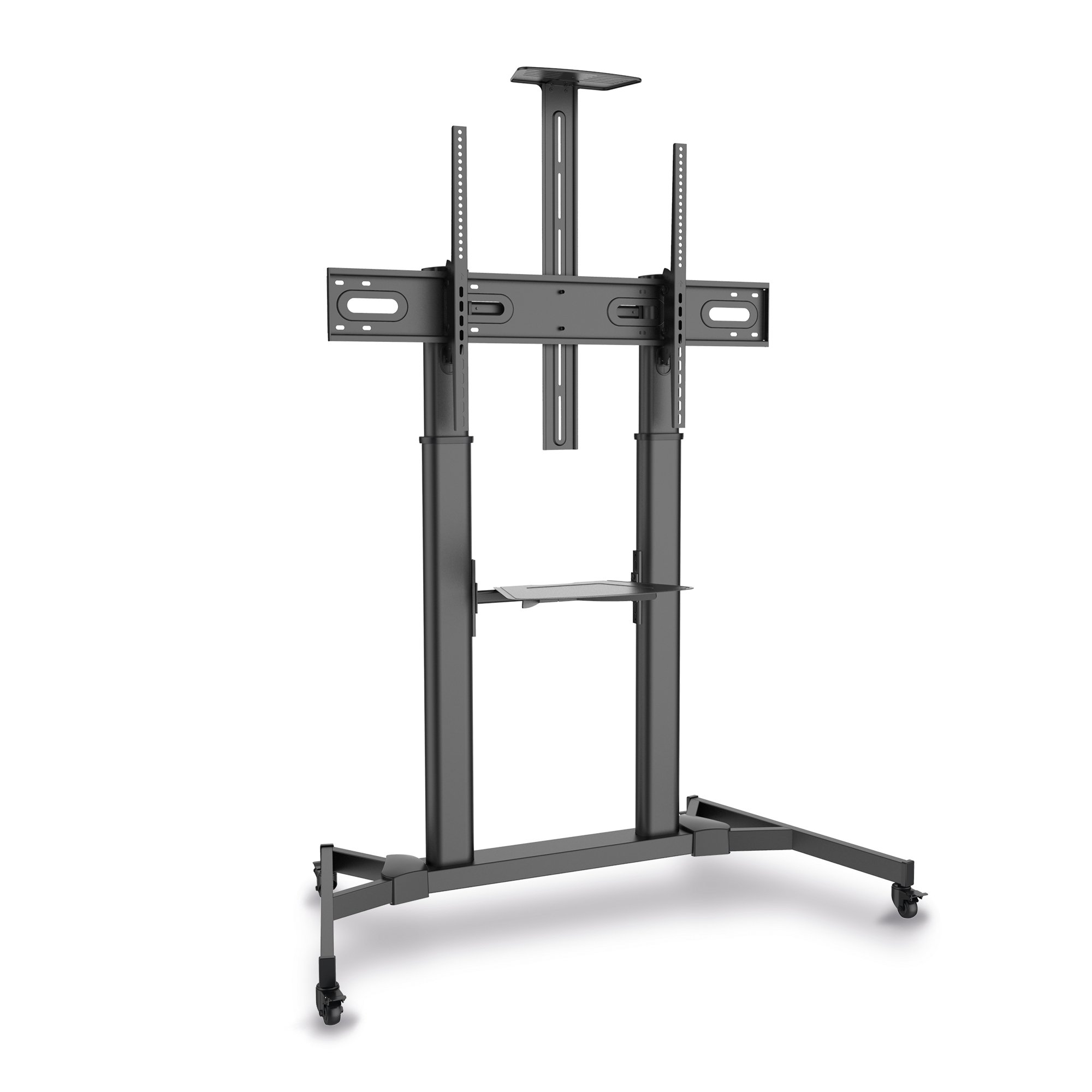 conecto® LM-FS03B Professional TV-Ständer Standfuß für Flachbildschirm LCD LED Plasma höhenverstellbar 60-100 Zoll (152-254 cm, bis 100 kg Tragkraft) max. VESA 1000x600mm, Stahl, schwarz