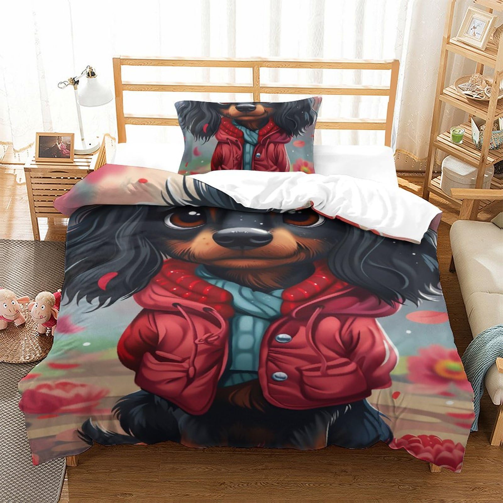 Parure de lit chien 3D microfibre sisch pour literie hypoallergénique facile à repasser