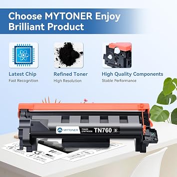 MYTONER Toner Cartridge Compatible Replacement for Brother TN760 TN730 TN-730/TN-760 Black High Yield for MFC-L2690DW MFC-L2710DW MFC-L2717DW HL-L2350DW HL-L2395DW MFC-L2750DW Printer, 2-Pack