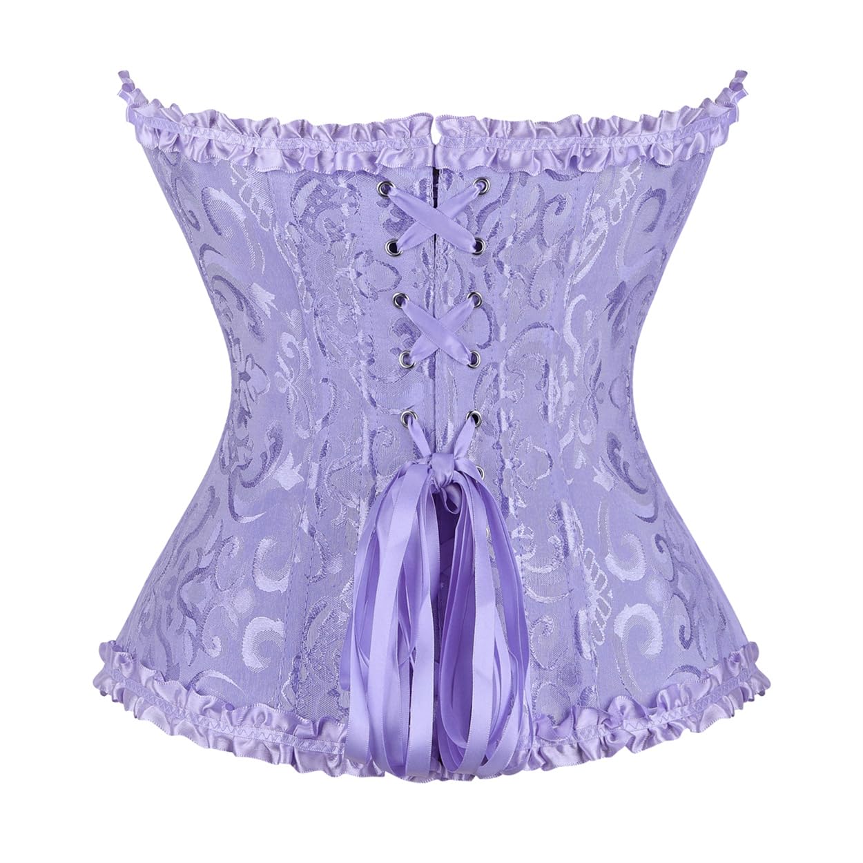 Kranchungel Corset Tops for Women: Renaissance Corset - Vintage Shapewear Bustier for Halloween Costume,Pirate & Themed Party: Large Light Purple