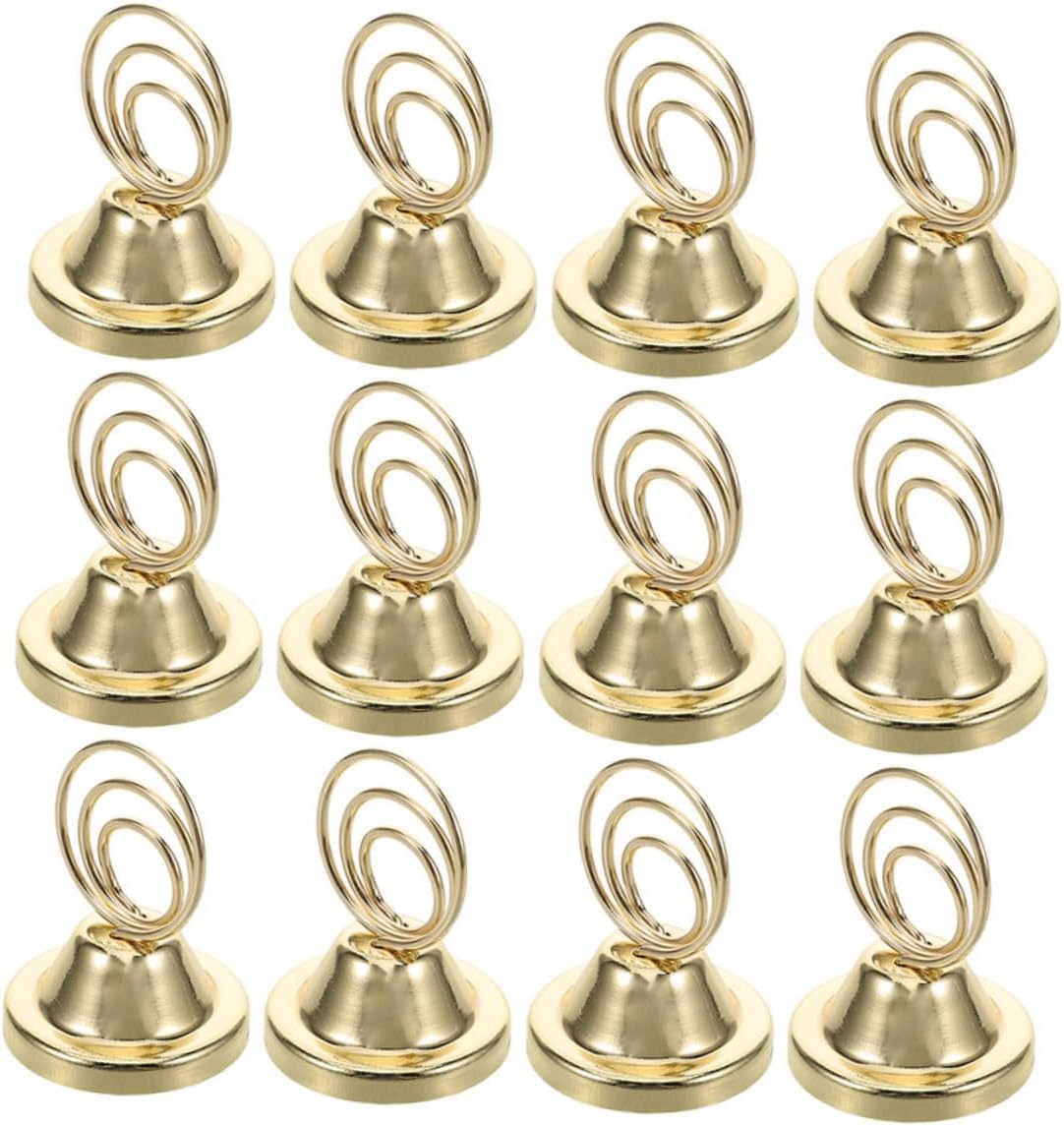 Alipis 12pcs Practical Memo Clip and Table Holders for Weddings Parties and Events Metal Photo Stand for Displaying Table Cards and Pictures