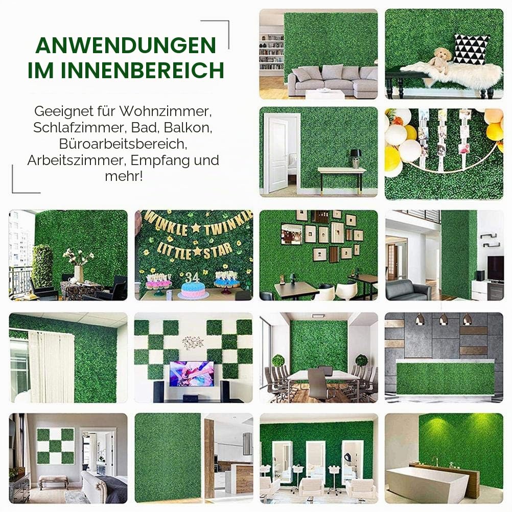 Künstliche Buchsbaum Wandpaneele für Pflanzen, Wanddekoration für Hotel, Café, Hintergrund (Melonenblätter)