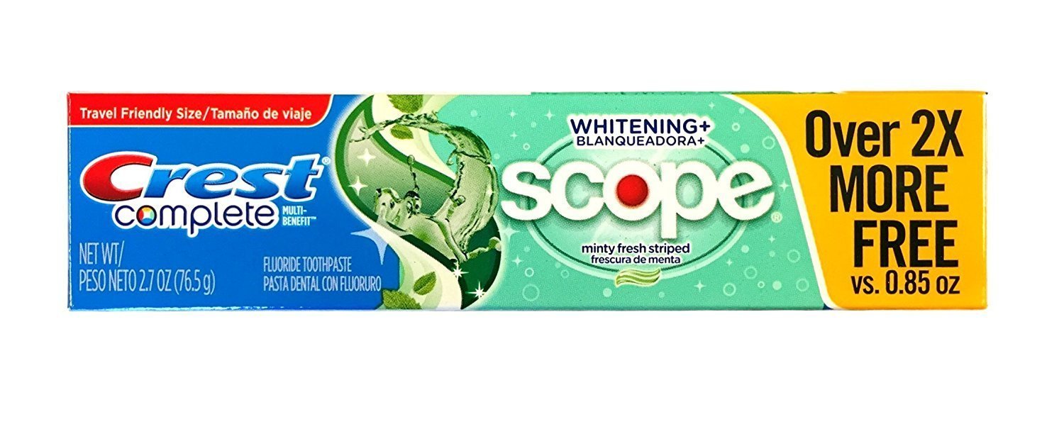 Crest Complete Multi-Benefit Whitening + Scope Minty Fresh Flavor Toothpaste 2.7 Oz (Pack of 4)