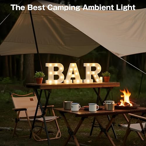 Miniatura 5 de Letrero de bar, luces de marquesina iluminadas colgables, luces LED de letras alimentadas por batería para pub, bar casero, cafeterías y tiendas de