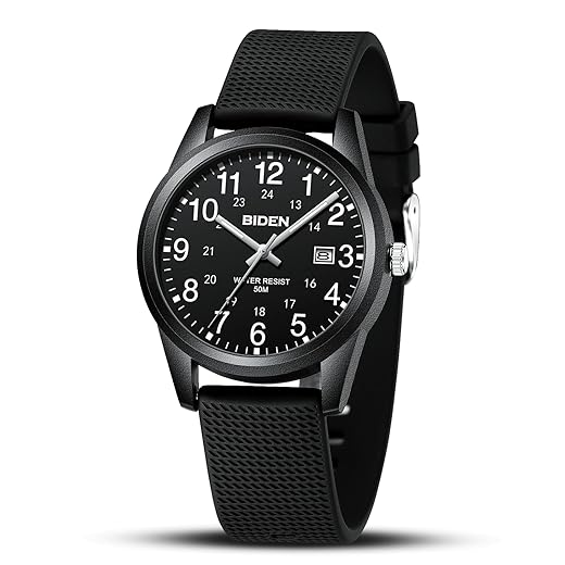 LN LENQIN Mens Watches Analog Quartz Sports Unisex 30M Waterproof Nurse Watch for Men Women Medical Professionals Military Time with Second Hand Glowing Easy to Read Dial