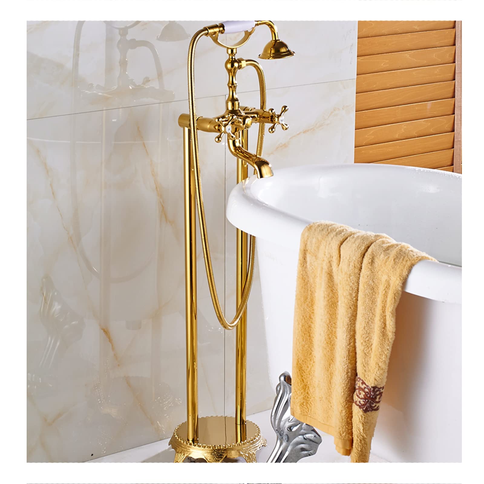 Mitigeur de bain-douche cascade et robinet de baignoire autoportant REM avec douchette