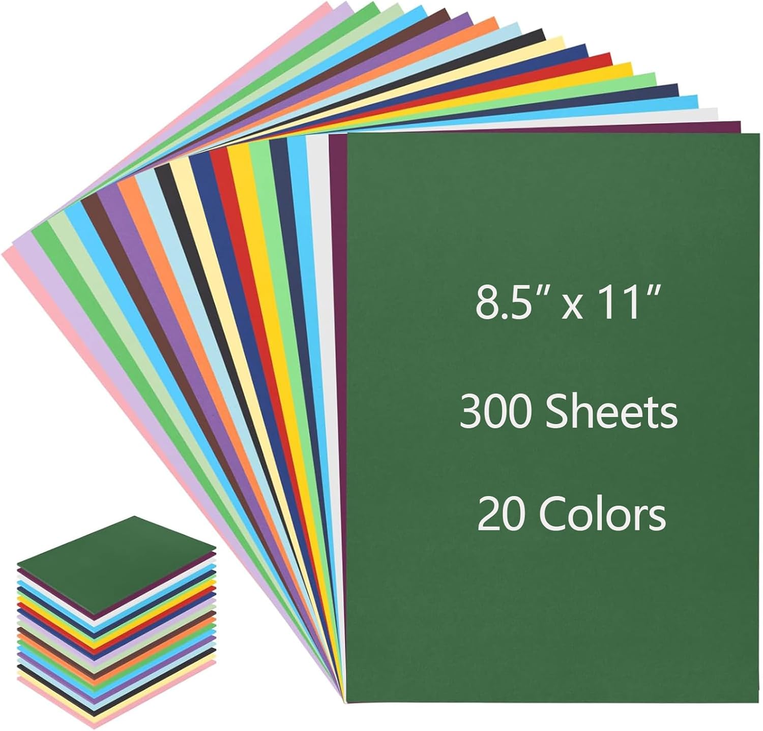 300 Sheets A4 Colored Cardstock Bulk, 8.5” x 11”20 Assorted Colors Construction Paper, 230 GSM Thick Multi Color Card Stock for Scrapbooking, DIY Crafts, Card Making, Cutting Projects