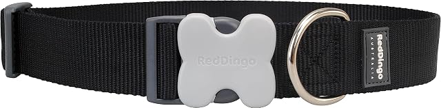 Red Dingo - Collar liso extra ancho 50 - 80 cm en color negro