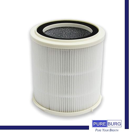 Miniatura 4 de PUREBURG Filtro de repuesto compatible con purificador de aire INTEY NY-BG55, 1 paquete H13 HEPA de 4 etapas de filtración de carbón activado de