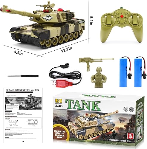 Miniatura 6 de Tanque de control remoto para niños  Juguete simulado del ejército para niños, escala 128, 8 canales, tanques RC con soldados de juguete, 2